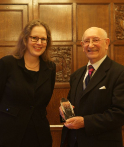 John Collins receiving his award 2016