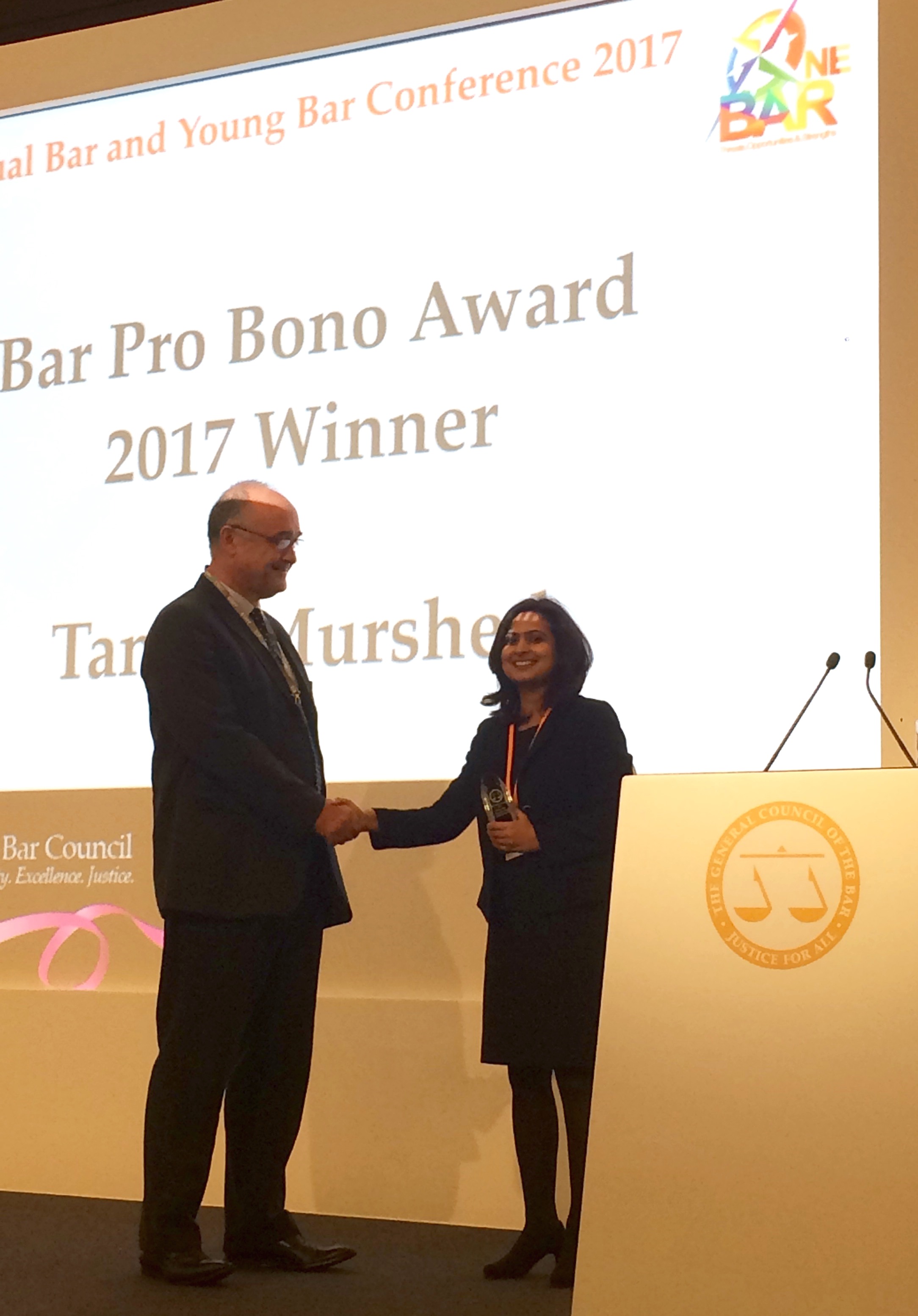 Bar Pro Bono Award 2017 Winner Announced!