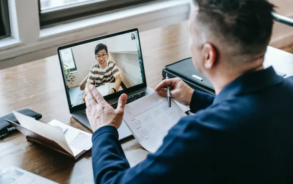 teacher laptop student